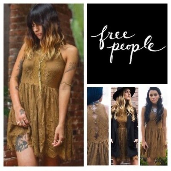 FREE PEOPLE Verushka Mini Dress Golden Honey 0 - Picture 4 of 6